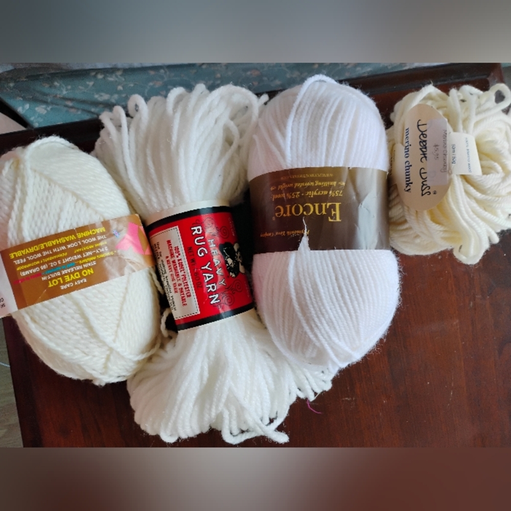 White and Cream Yarn Bundle